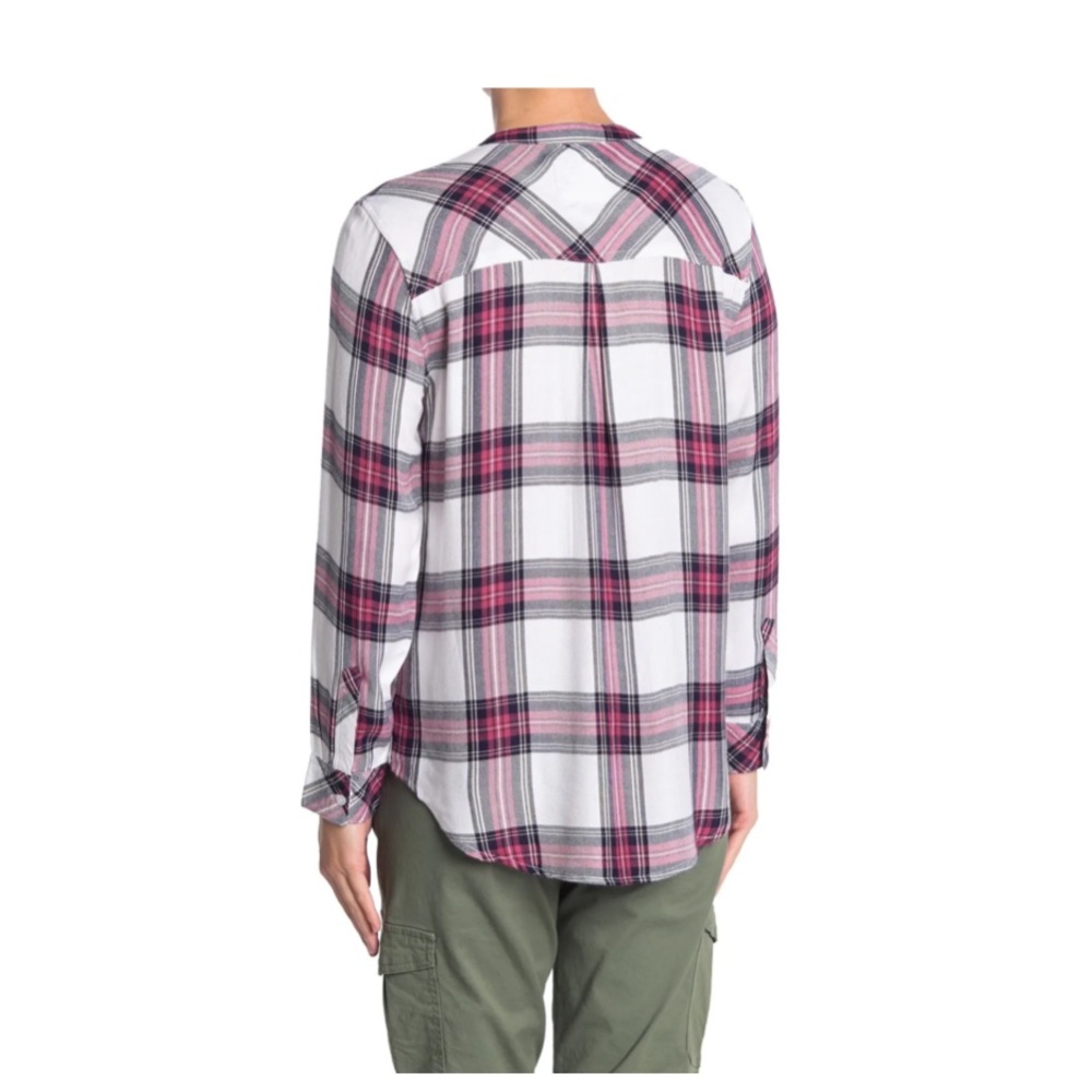 NWT Rails Plaid Collarless Button-up - Picture 2 of 7